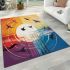 Sunset symphony birds in flight area rugs carpet