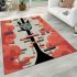 Surreal time contemplation with cat area rugs carpet