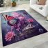 Surrealistic butterfly and roses area rugs carpet