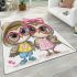 The owl on the left is wearing pink heart shaped glasses area rugs carpet