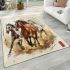 Three horses are galloping in the wind area rugs carpet