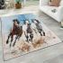 Three horses galloping in the wind area rugs carpet