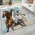 Three horses galloping in the wind area rugs carpet