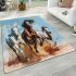 Three horses galloping in the wind area rugs carpet