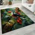 Toucan in the berry-filled forest area rugs carpet