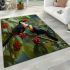 Toucans sharing a fruitful moment area rugs carpet