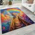 Tranquil cat on the rainbow bridge area rugs carpet