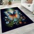 Tranquil garden a butterfly's resting place area rugs carpet