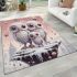 Tranquil owl family on snow area rugs carpet