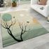 Tranquil tree and bird in zen garden area rugs carpet