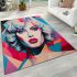 Triangular elegance stylized portrait in colorful abstraction area rugs carpet