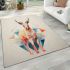 Triangular majesty abstract geometric kangaroo portrait area rugs carpet