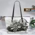 Truck with dream catcher leather tote bag