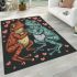 Two cute cartoon frogs in love area rugs carpet