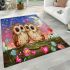 Two cute cartoon owls in love area rugs carpet