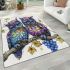 Two cute purple and blue owls sitting on the branch area rugs carpet
