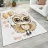 Valentine's day cute baby gold owl with hearts clipart area rugs carpet