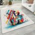 Vibrant abstract z typography area rugs carpet