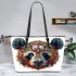 Vibrant and colorful illustration of an animal leather tote bag