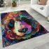 Vibrant and colorful panda design with intricate patterns area rugs carpet