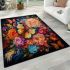 Vibrant butterflies amongst flowers area rugs carpet