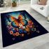 Vibrant butterfly garden area rugs carpet