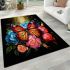 Vibrant butterfly garden painting area rugs carpet