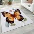 Vibrant butterfly in a watercolor garden area rugs carpet