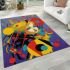 Vibrant dualities a bold abstract portrait area rugs carpet