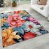 Vibrant floral arrangement scene area rugs carpet