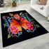 Vibrant floral butterfly artwork area rugs carpet