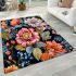 Vibrant floral dining room scene area rugs carpet