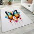 Vibrant garden butterfly area rugs carpet