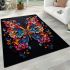 Vibrant ornate butterfly area rugs carpet
