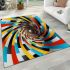 Vibrant spiral tunnel geometric optical illusions design area rugs carpet