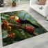 Vibrant toucan in the berry paradise area rugs carpet
