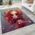 Vibrant whimsical portrait area rugs carpet