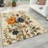 Vintage book floral display area rugs carpet