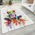 Watercolor cute cartoon red eyed tree frog area rugs carpet