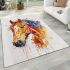 Watercolor horse head area rugs carpet