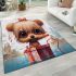 Whimsical adventure of the dog in the striped bucket area rugs carpet