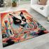 Whimsical cat in surreal room area rugs carpet