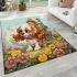 Whimsical dog in the enchanted meadow area rugs carpet