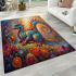 Whimsical dragon resting on the hill area rugs carpet
