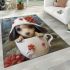 Whimsical pup in a teacup area rugs carpet