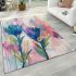 Whispers of nature minimalist floral imagery area rugs carpet