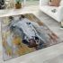 White horse acrylic painting area rugs carpet