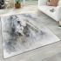 White horse portrait with smoke around area rugs carpet