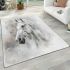 White horse smoke background area rugs carpet