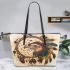 Wild trukey with dream catcher leather tote bag